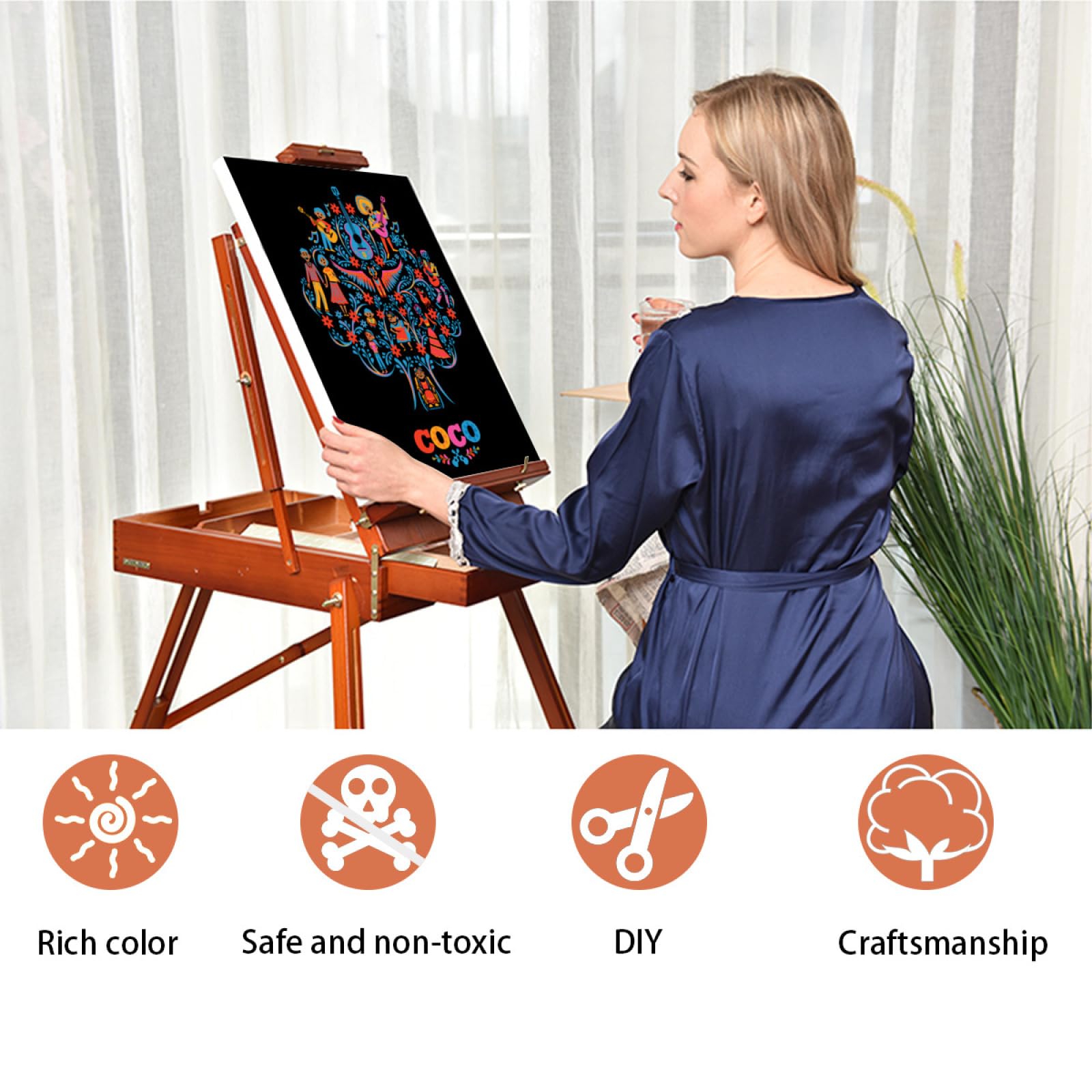 Amazon.co.jp: 油絵 ココ・ミゲル・エル・マリアチ リメンバー・ミー